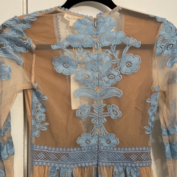 For Love and Lemons Light Blue and Nude Temecula Maxi Dress - Picture 9 of 9